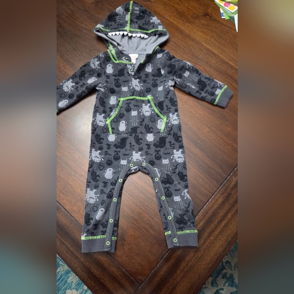 Cat & Jack Other - Gray and Green Monster Kids One Piece